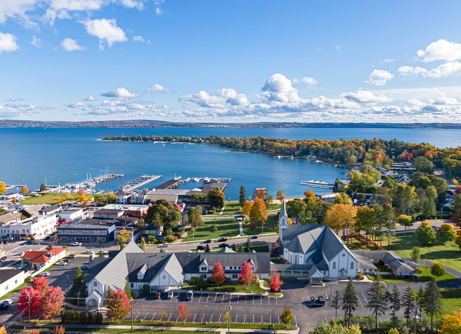 Harbor Springs shoreline and downtown