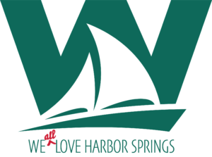 The W with Sailboat with ALL Included v 6 sample with red font | We Love Harbor Springs